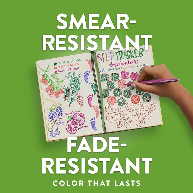 Paper Mate قلم حبر فلوماستر ميديم فيلت توب من بيبر ميت 8410152، حبر أزرق، 7 مم، دزينة - Image 4